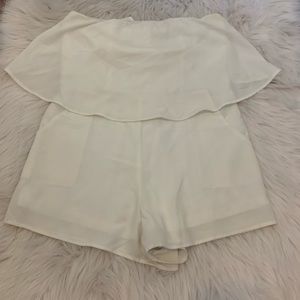 strapless white romper